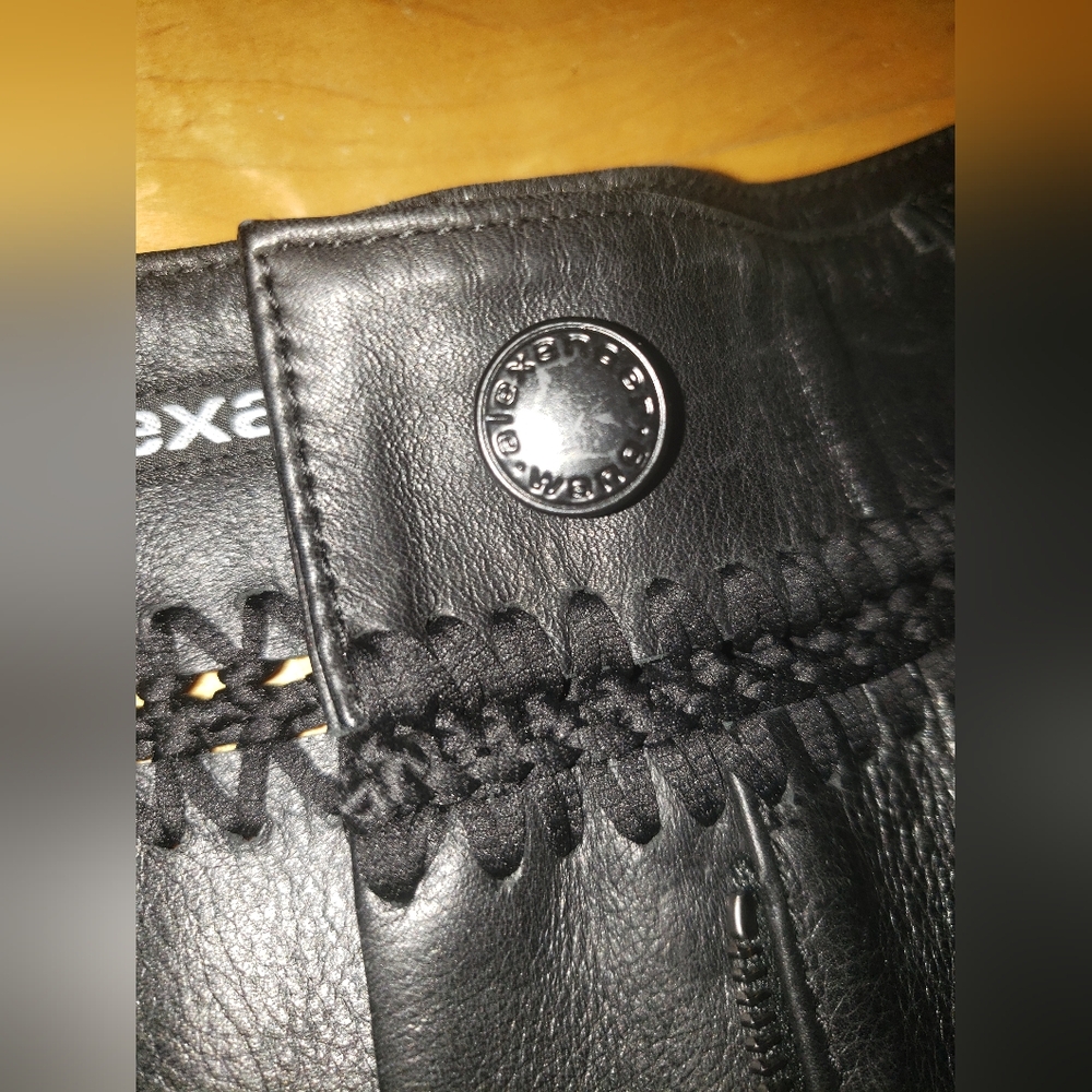 BNWT Alexander Wang Black genuine Leather with crochet knitting barrel cut pant